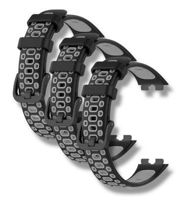 Ремінець 3 шт CDK для Huawei Band 10 | Silicone Sport Band Nike (016452) (black / grey) 021833-960 фото