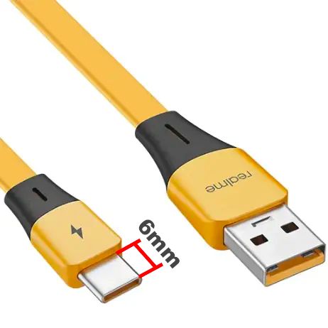 Кабель Data Cable SuperDart / Super Vooc 65W / 6A 1m USB на Type-C / USB-C для Realme (yellow) 015800-011 фото