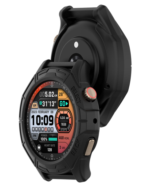 Чехол-бампер DK Силикон Outlines для Xiaomi Amazfit Cheetah / Cheetah pro (A2292 / A2294) (black) 017127-124 фото