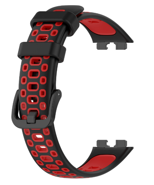 Ремінець DK Silicone Sport Band Nike для Huawei Band 8 (black/ red) 016452-963 фото