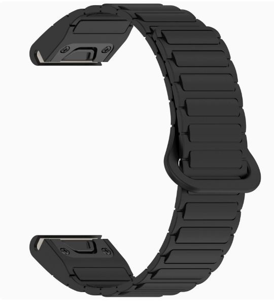 Ремешок 2шт CDK для Garmin MARQ Captain | 22mm Silicone Shaped Magnetic Band (019626) (black) 021801-124 фото
