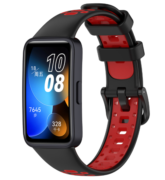 Ремінець DK Silicone Sport Band Nike для Huawei Band 8 (black/ red) 016452-963 фото