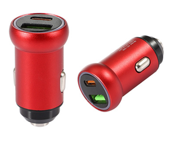 Автомобільний зарядний пристрій PD+QC 15 W USB / Type-C (PD-056) (red) 014515-035 фото