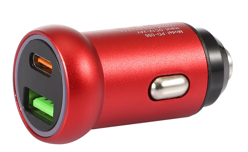 Автомобильное Зарядное Устройство PD+QC 15W USB / Type-C (PD-056) (red) 014515-035 фото