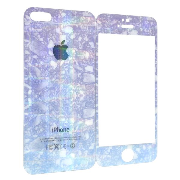 Защитное стекло DK-Case для Apple iPhone 5 / 5S / SE жемчужный ручей back/face (blue/violet) 00853 фото