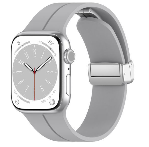 Ремешок DK для Apple Watch 38mm (Series 1 / 2 / 3) | Silicone Sport Magnetic (017247) (grey / silver) 017247-075 фото