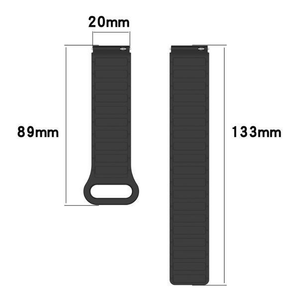 Ремінець CDK для Gelius Pro GP-SW003 | 20mm Silicone Shaped Magnetic Band (018822) (black) 019047-124 фото