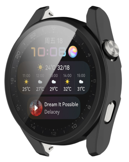 Чехол-накладка DK Пластик Soft-Touch Glass Full Cover для Huawei Watch 3 Pro (black) 012866-124 фото