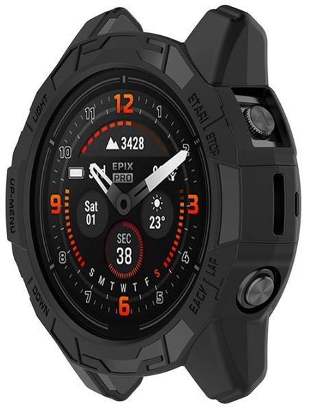 Чохол-бампер 2 шт CDK для Garmin Epix Pro (Gen 2) 47 mm | Силікон Outlines (018565) (black) 022817-124 фото