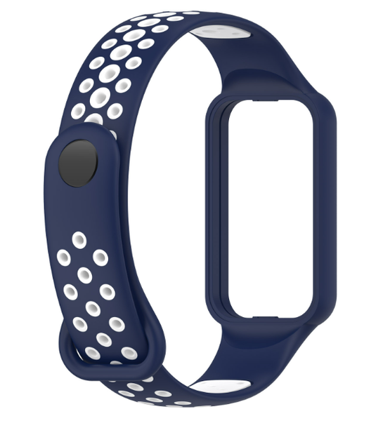 Ремешок CDK Silicone Sport Band Nike для Xiaomi Mi Band 8 Active (016243) (blue / white) 017151-064 фото