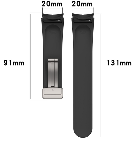 Ремінець CDK Silicone Sport Magnetic "L" для Samsung Galaxy Watch6 (R930 / R935) 40mm (015834) (black) 016366-124 фото
