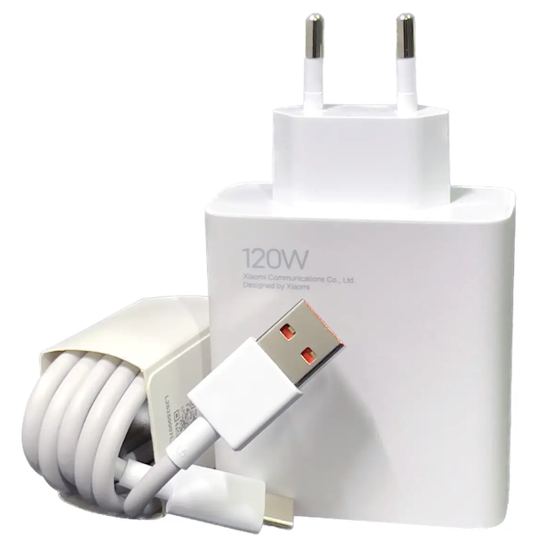 Зарядний пристрій + кабель Mi Turbo Charge/Hyper Charge 120 W USB Power Adapter для Xiaomi (016408) (white) 017092-162 фото