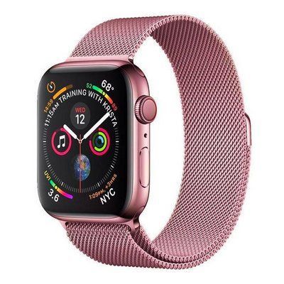Ремінець CDK для Apple Watch 45 mm (Series 7 / 8 / 9) | Метал Milanese Loop (05527) (pink rose) 018068-328 фото