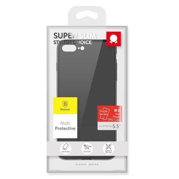 Чохол-накладка Silicone Baseus Simplicity Series (dust-free) для Apple iPhone 7 Plus / 8 Plus (dark) 07151-771 фото