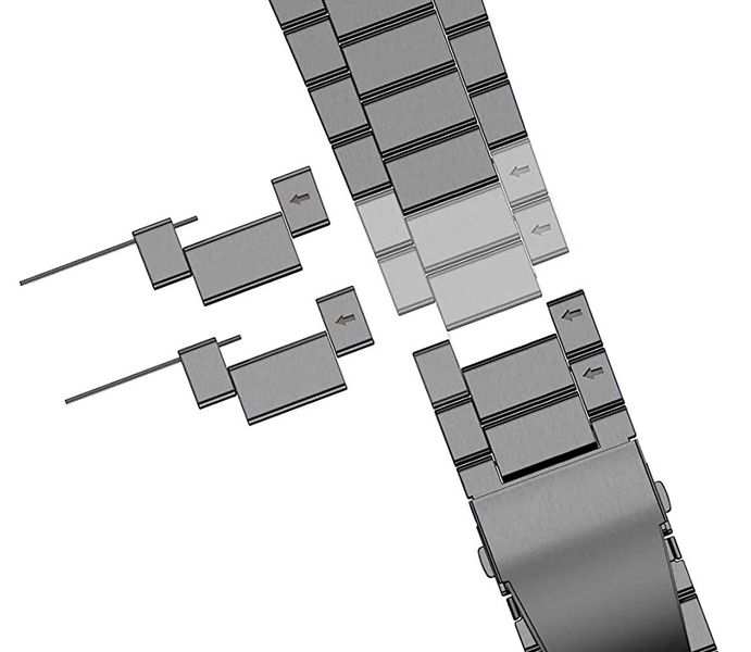 Ремінець CDK Metal Fitlink Steel Watch Band 20 mm для Garmin Frorerunner 55 (012873) (black) 016979-124 фото
