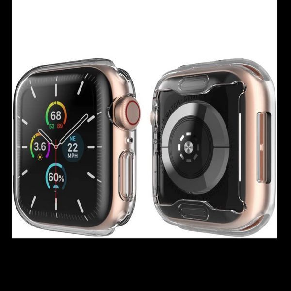 Чехол-накладка 2шт CDK для Apple Watch 44mm (Series SE1 / SE2 / SE3) | Silicone Face Case (08980) (clear) 022829-756 фото