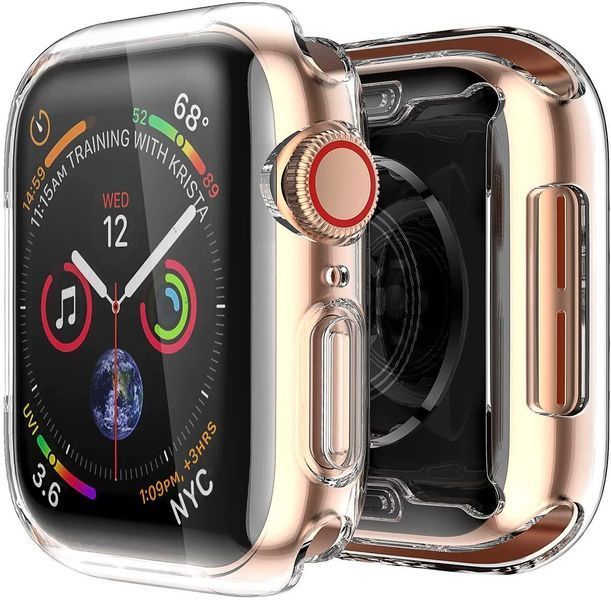 Чехол-накладка 2шт CDK для Apple Watch 44mm (Series SE1 / SE2 / SE3) | Silicone Face Case (08980) (clear) 022829-756 фото