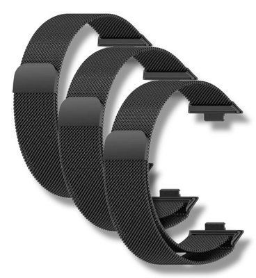 Ремінець 3 шт CDK для Huawei Watch Fit 4 | Metal Milanese Loop Magnetic (017793) (black) 021999-124 фото