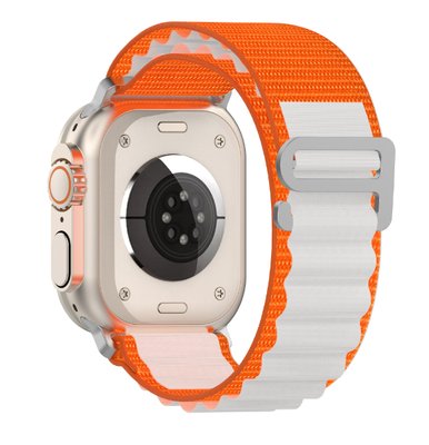 Ремінець CDK для Apple Watch 46mm (Series 10) | Polyester Alpine Loop (015586) (orange / white) 018039-066 фото