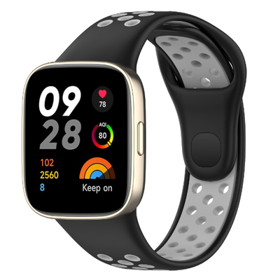 Ремешок DK Silicone Sport Band Nike для Xiaomi Redmi Watch 3 (black / grey) 016240-960 фото