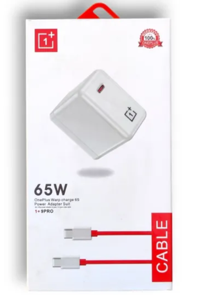 Зарядний пристрій + кабель OnePlus Warp Charge Type-C 65W Power Adapter (white) 013532-162 фото