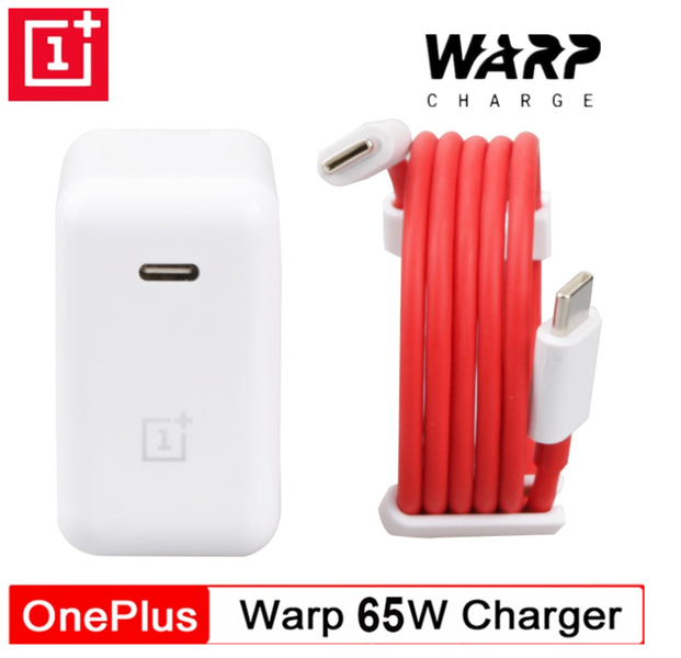 Зарядний пристрій + кабель OnePlus Warp Charge Type-C 65W Power Adapter (white) 013532-162 фото