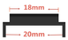 Переходник DK Пластик с 18мм на 20мм под ремешок (2шт.) (014484) (black) 014484-124 фото 1