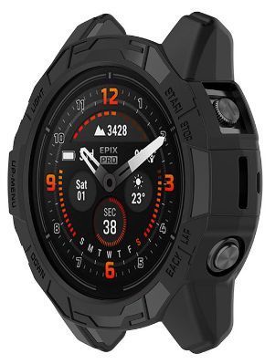 Чехол-бампер 2шт CDK для Garmin Fenix 7X | Силикон Outlines (016387) (black) 022821-124 фото