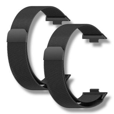 Ремінець 2 шт CDK для Huawei Watch Fit 4 | Metal Milanese Loop Magnetic (017793) (black) 021998-124 фото