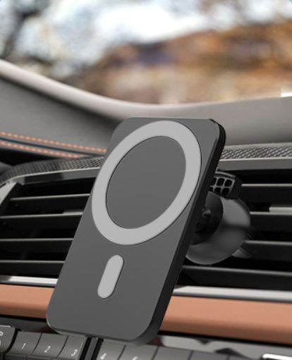 Автомобільне бездротове зарядний пристрій, тримач MagSafe Car Charger 15W (black) 011334-115 фото