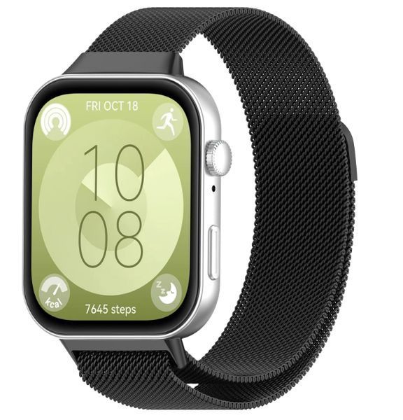 Ремінець 2 шт CDK для Huawei Watch Fit 4 | Metal Milanese Loop Magnetic (017793) (black) 021998-124 фото