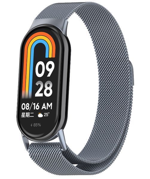 Ремінець 2 шт CDK для Xiaomi Mi Smart Band 9 | Metal Milanese Loop Magnetic (015814) (grey) 022270-385 фото