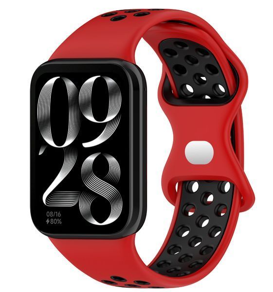 Ремешок 2шт CDK для Xiaomi Mi Smart Band 9 Pro | Silicone Sport Band Nike (017600) (red / black) 022134-996 фото