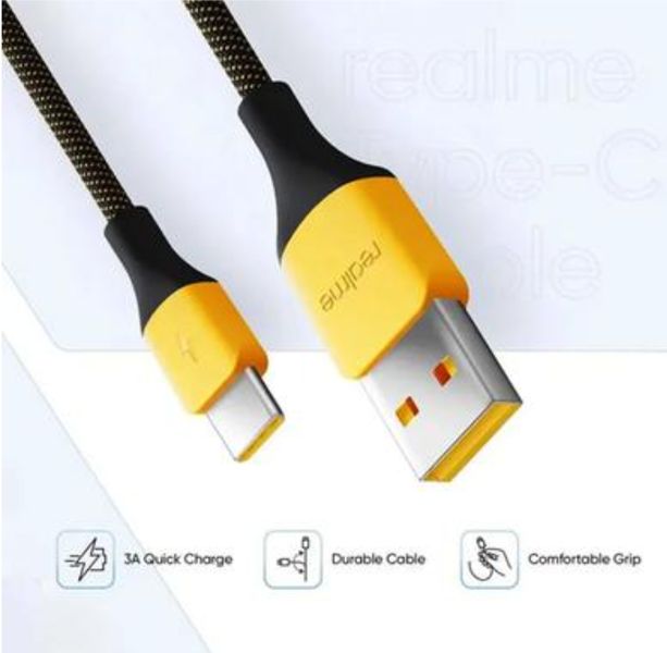 Кабель Data Cable Fast Charging 27W / 3A 1m USB на Type-C / USB-C для Realme (RMW2189) (yellow) 017690-011 фото