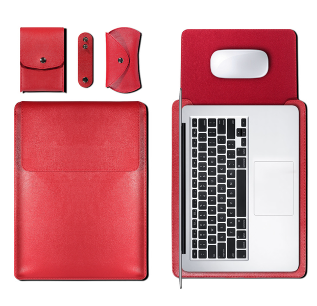 Чехол-конверт CDK Leather 4в1 Envelope Kit для Apple MacBook Pro 15" 2008 - 2012 (A1286) (09683) (red) 013807-023 фото