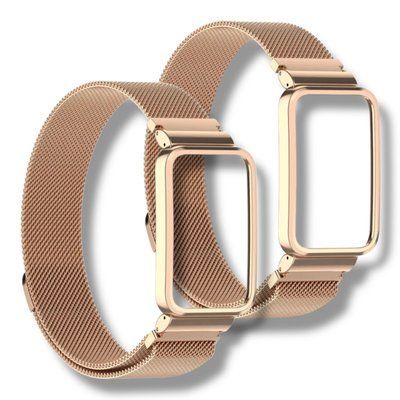 Ремінець-бампер 2шт CDK для Xiaomi Mi Band 7 Pro | Metal Milanese Loop Magnetic (015695) (rose gold) 022372-229 фото