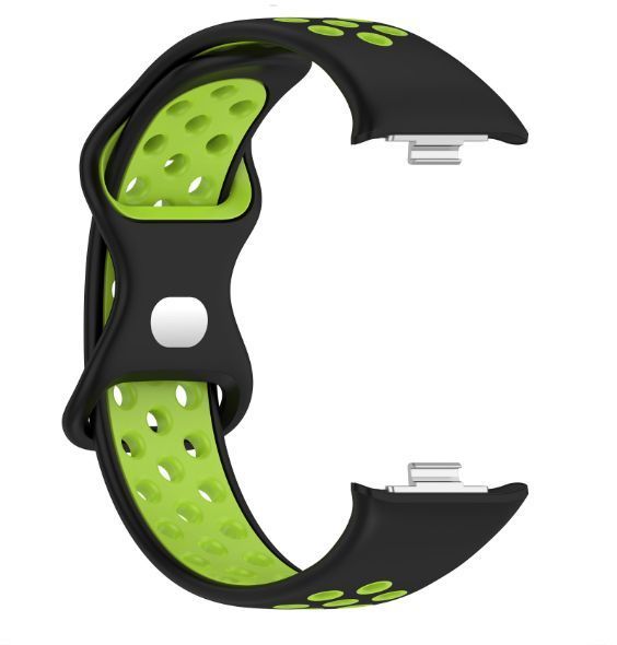 Ремінець 2 шт CDK для Xiaomi Mi Smart Band 9 Pro | Silicone Sport Band Nike (017600) (black/green) 022134-962 фото