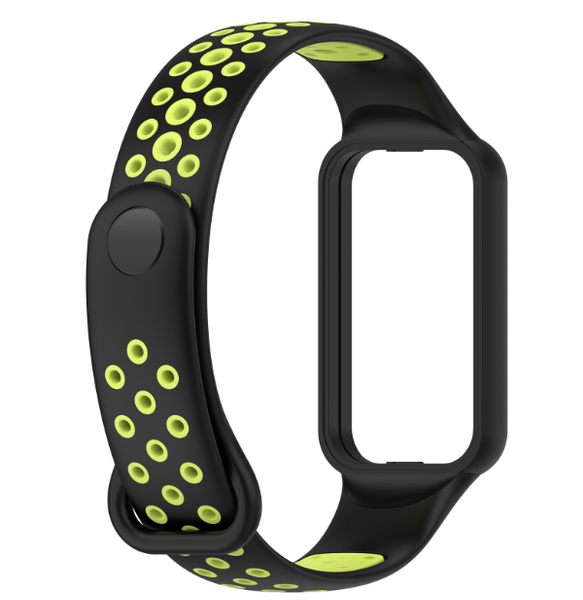 Ремешок DK Silicone Sport Band Nike для Xiaomi Amazfit Band 7 (black / green) 016236-962 фото