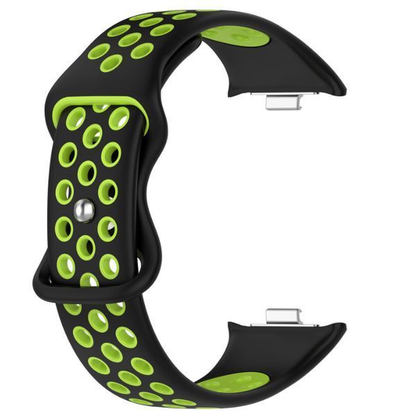 Ремінець 2 шт CDK для Xiaomi Mi Smart Band 9 Pro | Silicone Sport Band Nike (017600) (black/green) 022134-962 фото