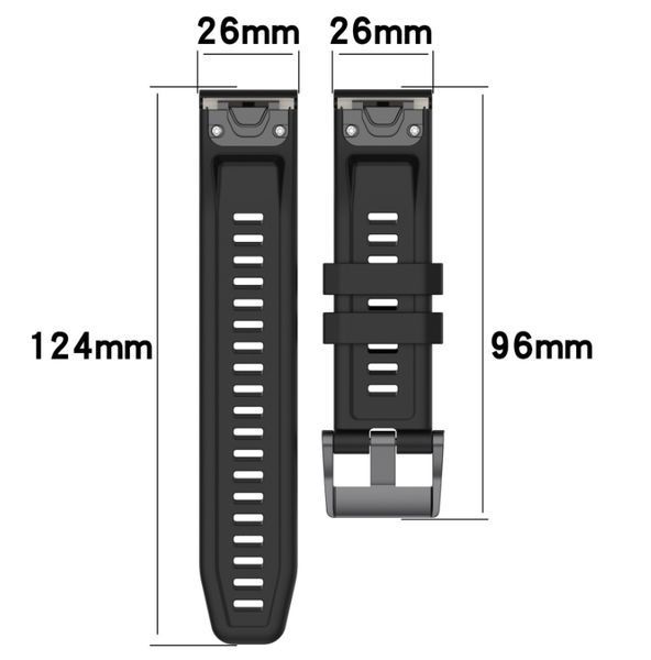 Ремінець 2шт CDK для Garmin Enduro | 26mm Silicone Sport Band Classic (015187) (black) 020959-124 фото