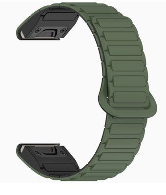 Ремінець CDK для Garmin Enduro 2 | 26mm Silicone Shaped Magnetic Band (019625) (green / black) 019664-994 фото
