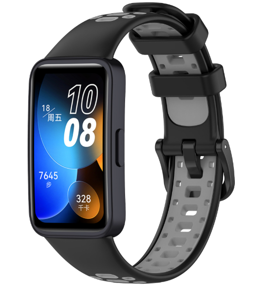 Ремінець DK Silicone Sport Band Nike для Huawei Band 8 (black/grey) 016452-960 фото