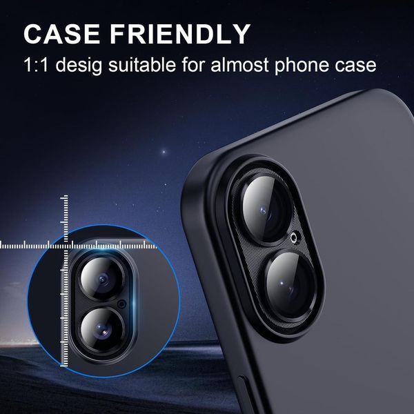 Защитное стекло 2шт CDK для Apple iPhone 16 Plus | на камеру CD Metal Armor (021404) (black) 021589-062 фото