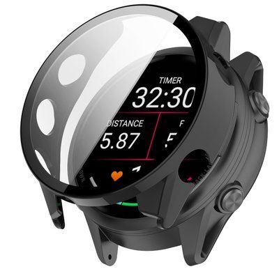 Чохол для накладка DK для Garmin Forerunner 570 42 mm | Пластик Gloss Скло Full Cover (black) 022063-124 фото