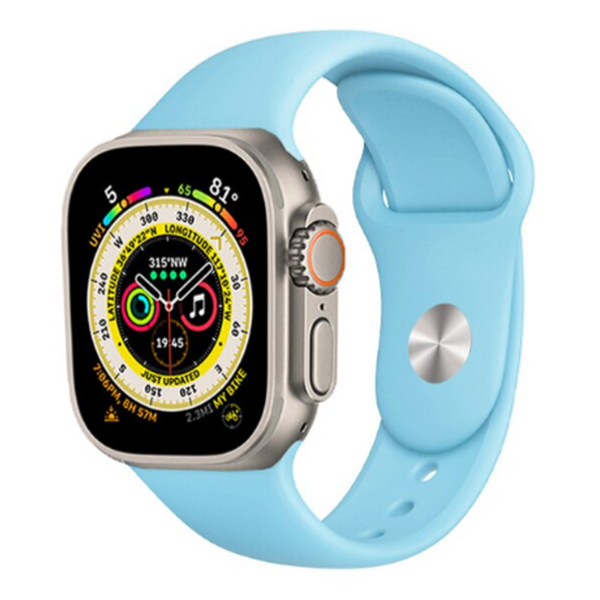 Ремешок силикон Sport Band M / L для Apple Watch 42 / 44 / 45 / 49mm (light blue) 05531-739 фото
