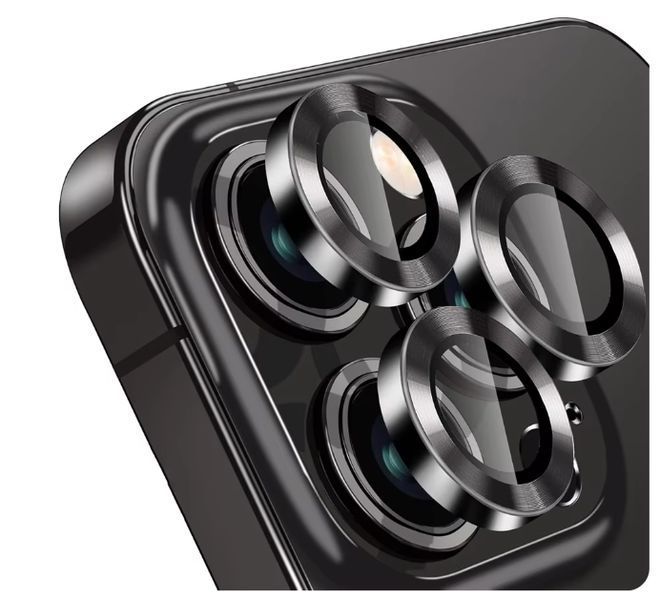 Защитное стекло DK для Apple iPhone 16 Pro Max | на камеру Lens Metal Ring Eagle Eye (018409) (black) 018409-062 фото