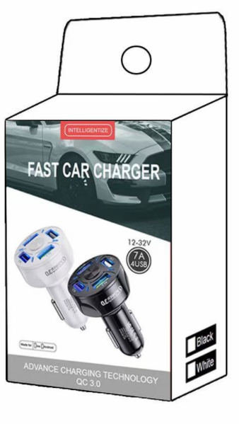 Автомобільний Зарядний Пристрій Qualcomm 4USB Quick Charge 3.0 35W (BK-358) (black) 011683-115 фото