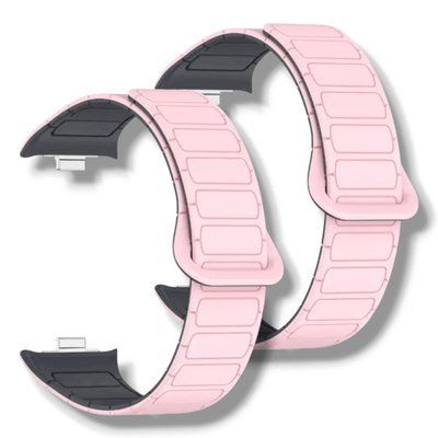 Ремешок 2шт CDK для Xiaomi Redmi Watch 6 | Silicone Shaped Magnetic Band (018838) (pink / grey) 022742-109 фото