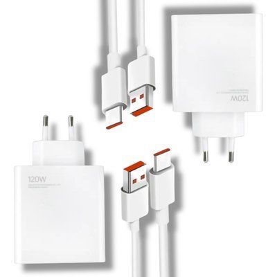 Зарядний пристрій + кабель 2 набори CDK Mi Turbo Charge/Hyper Charge 120 W USB для Xiaomi (016408) (white) 023088-162 фото