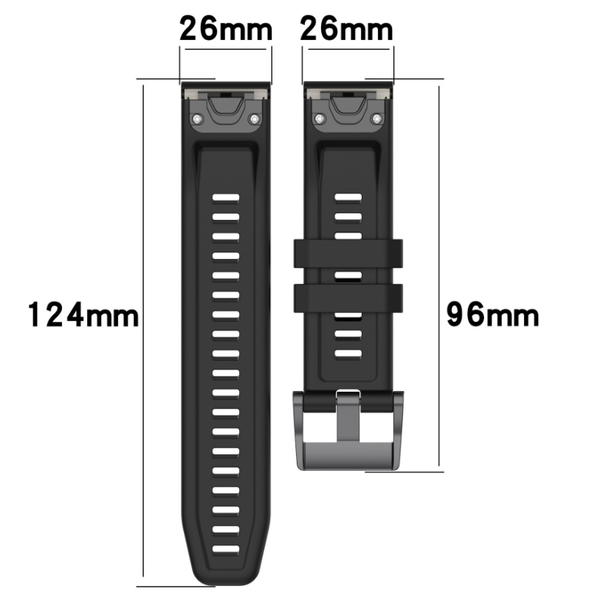 Ремешок CDK Silicone Sport Band Classic 26mm для Garmin Quatix 6X (015187) (black) 015361-124 фото